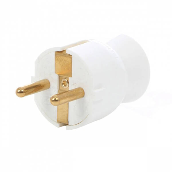 Fisa cu iesire dreapta 050315, contact de protectie, 16A, alba