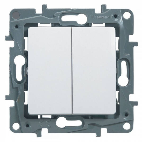Intrerupator dublu 10A Legrand Niloe 664506 - 1 modul