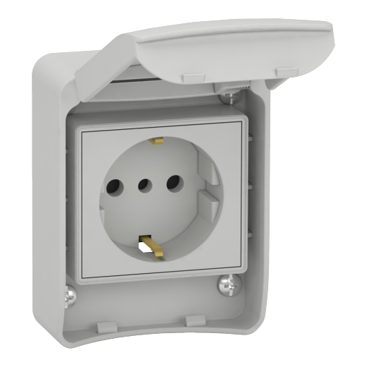 Priza Mureva, Gri, 2P+E, 10/16A, 250V, IP65, SCH-81141, Schneider Electric -
Schneider