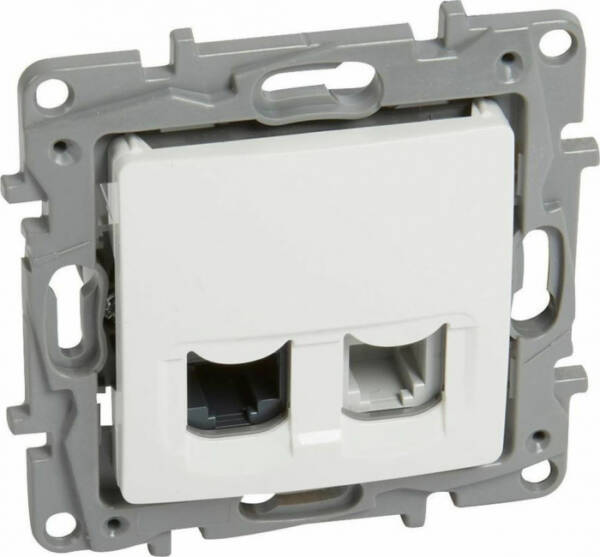 RJ 11 + RJ 45 Cat.6 UTP socket Niloe - white