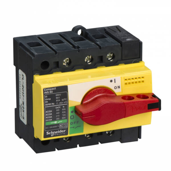 Separator de sarcina Interpact INS80, 3 poli, 80A, 28920, Schneider Electric