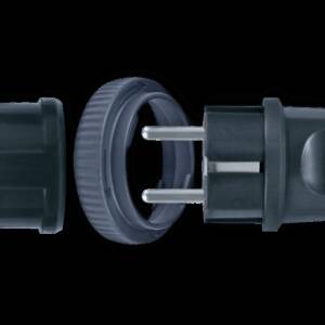 STECHER SCHUKO + CUPLA SCHUKO CU INEL DE BLOCARE NEGRU 16A