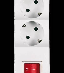 PRIZA SCHUKO 3 POSTURI CU INTRERUPATOR 16A 250V