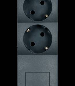 PRIZA SCHUKO 3 POSTURI ANTRACIT 16A 250V