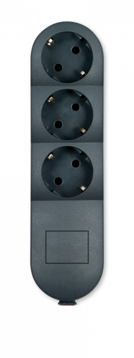 PRIZA SCHUKO 3 POSTURI ANTRACIT 16A 250V