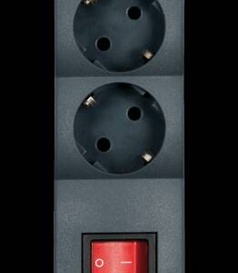 PRIZA SCHUKO 3 POSTURI ANTRACIT CU INTRERUPATOR 16A 250V