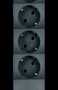 PRIZA SCHUKO 5 POSTURI ANTRACIT 16A 250V