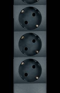 PRIZA SCHUKO 5 POSTURI ANTRACIT CU INTRERUPATOR 16A 250V