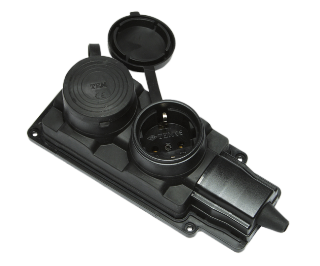 PRIZA CAUCIUC PE CABLU NEGRU-T 16A