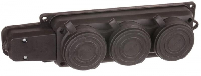 PRIZA CAUCIUC 3P PT NEGRU-T 16A