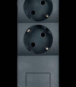 PRELUNGITOR 3xSCHUKO 3,6kW 16A 3x1.5mm,1.5m NEGRU