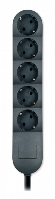 PRELUNGITOR 5xSCHUKO 3,6kW 16A 3x1.5mm,1.5m NEGRU