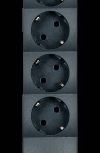 PRELUNGITOR 5xSCHUKO CU INTRERUPATOR 3,6kW 16A 3x1.5mm,1.5m NEGRU