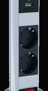 DISTRIBUITOR VERTICAL 45X45 Φ60 PENTRU BIROU 6M (2XSHUKO+2XUSB)