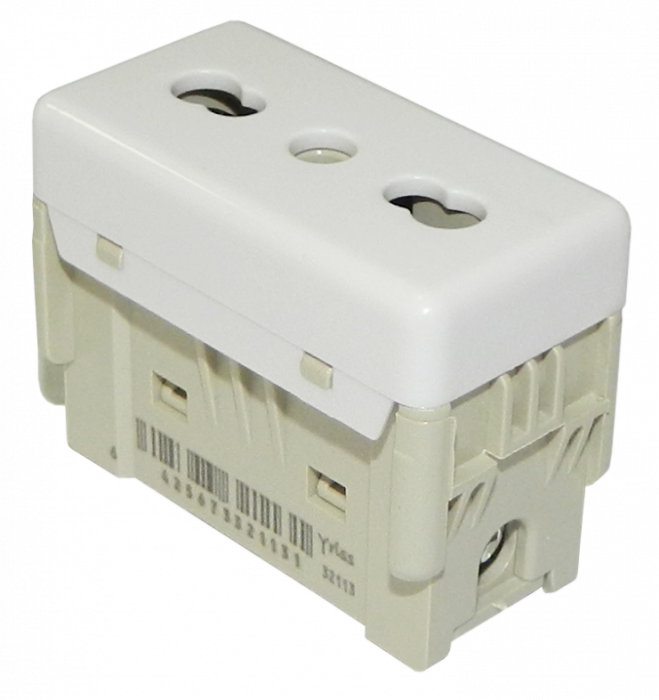 PRIZA MODULARA 2 PIN "YRISS" - ALB