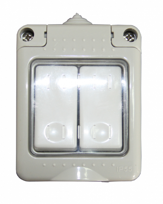 INTRERUPATOR DUBLU PT IP55 10A - PACIFIC