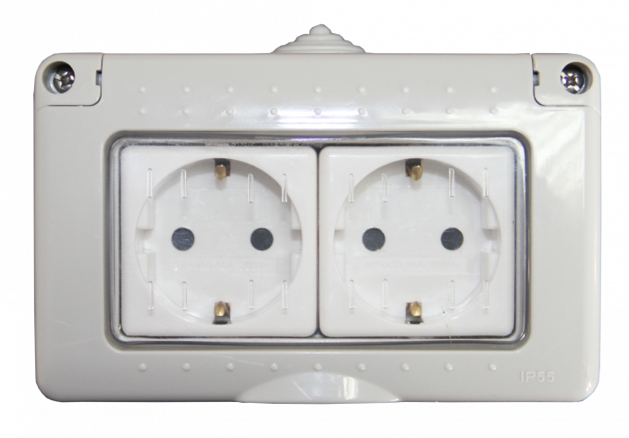 PRIZA SCHUKO DUBLA PT IP55 16A - PACIFIC