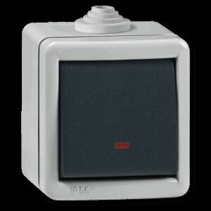 INTRERUPATOR CAP CRUCE CU LED PT 10A 250V~ METAL IP55 IK07 ARMOR