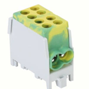 BLOC DISTRIBUITOR MONOFAZAT GALBEN/VERDE 100A in:1x25 /out:1x25/2x16 mm2