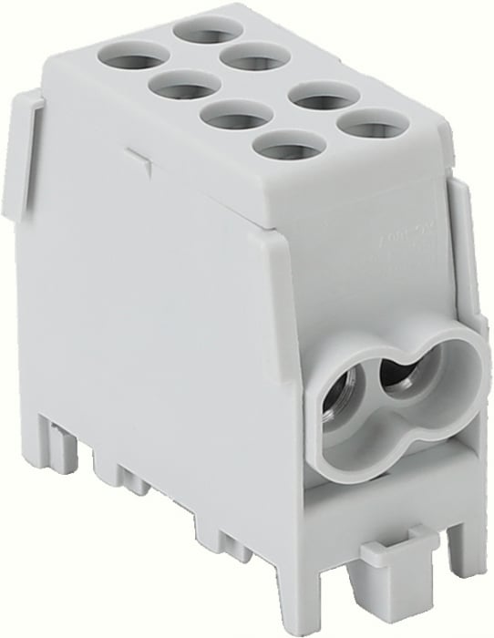 BLOC DISTRIBUITOR MONOFAZAT GRI 125A in:1x35/out:1x35/2x25 mm2