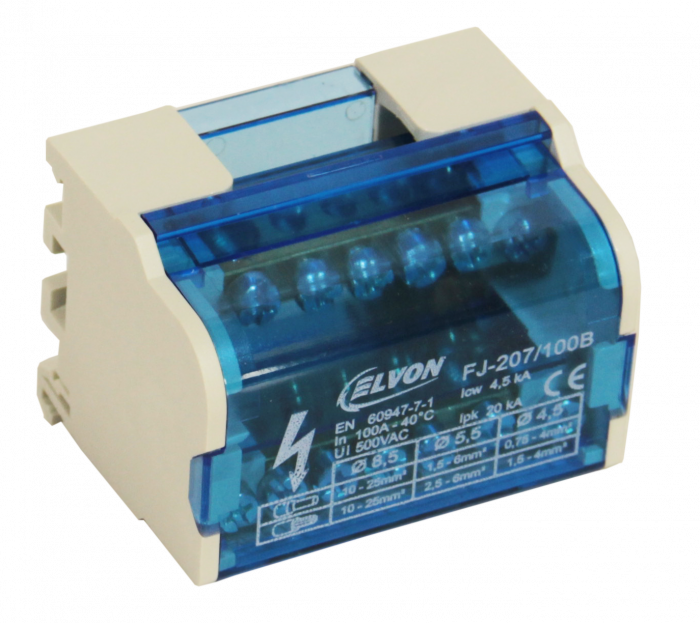 DISTRIBUITOR 2P FJ207/100B 1 IN 6 OUT × 2/500V/100A