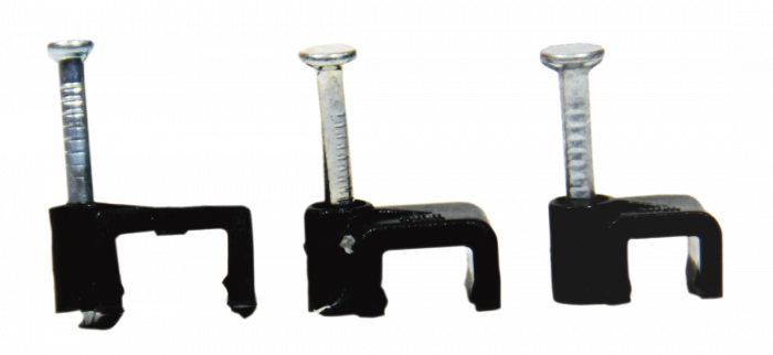 CLIPS PLASTIC PATRAT NEGRU 6mm Pret/Set/100 buc.