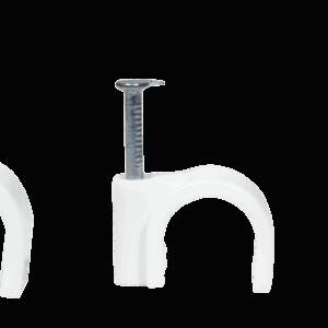 CLIPS PLASTIC PT CABLU COAXIAL ALB 4-6mm Pret/Set/100 buc.