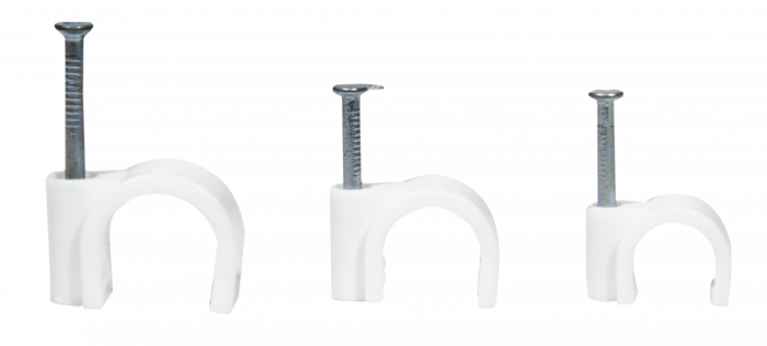 CLIPS PLASTIC PT CABLU COAXIAL ALB 8-12mm Pret/Set/100 buc.