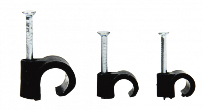 CLIPS PLASTIC PT CABLU COAXIAL NEGRU 4-6mm Pret/Set/100 buc.