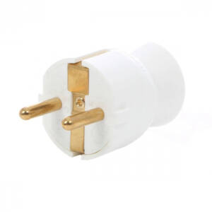 Fisa cu iesire dreapta 050315, contact de protectie, 16A, alba