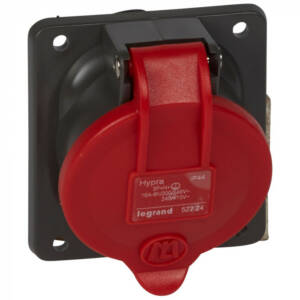 Panel mounting socket-inclined outlet Hypra-IP44 -380/415V -16A -3P+N+E -plastic
