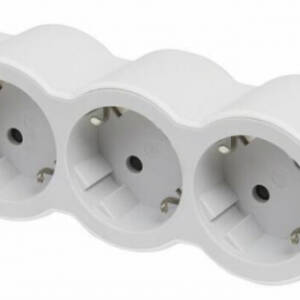 Bloc Legrand 694575, 4 prize, 3680 W, contact de protectie, protectie copii, alb
+ gri