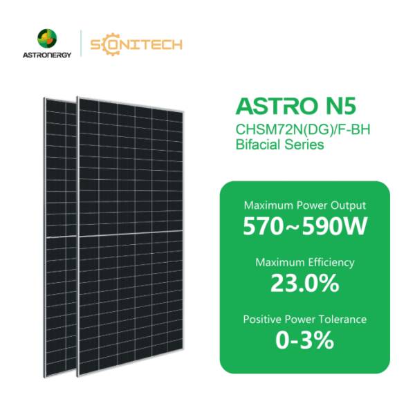 Panou fotovoltaic bifacial 590W ASTRON AST-590-CHSM72N