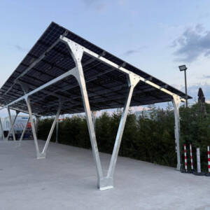 Carport solar cu panouri fotovoltaice pentru 2 locuri de parcare - 6.6kW