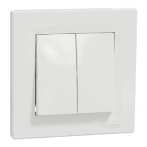 Intrerupător Dublu Asfora fara surub Alb, EPH0300121, Schneider Electric -
Schneider