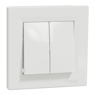 Intrerupător Dublu Asfora fara surub Alb, EPH0300121, Schneider Electric -
Schneider