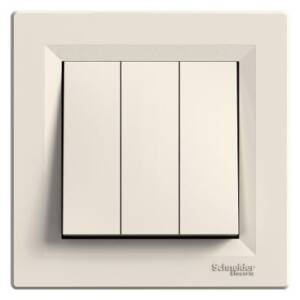 Intrerupător Triplu Asfora fara surub Crem, EPH2100123, Schneider Electric -
Schneider