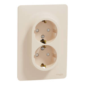 Priza Dubla Noua Unica 2P 16A Crem NU206744, Schneider Electric - Schneider