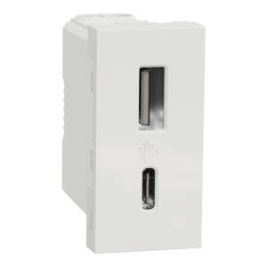 Priza USB Noua Unica 1m A+C 15w Alba , NU301618, Schneider Electric - Schneider