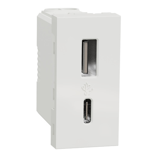 Priza USB Noua Unica 1m A+C 15w Alba , NU301618, Schneider Electric - Schneider