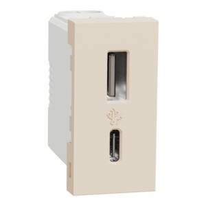 Priza USB Noua Unica 1m A+C 15w Crem , NU301644, Schneider Electric - Schneider