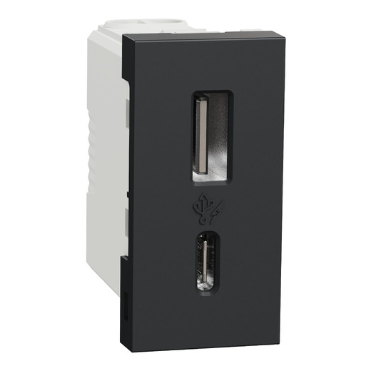 Priza USB Noua Unica 1m A+C 15w Antracit , NU301654, Schneider Electric -
Schneider