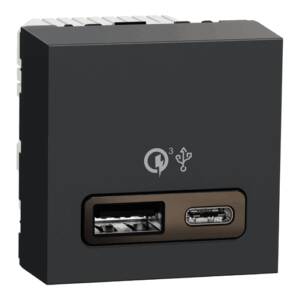 Priza USB FastCharge Noua Unica 2m A+C 18w Antracit , NU301954, Schneider
Electric - Schneider