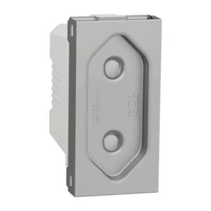 Priza Noua Unica 1m 2P 10A Aluminiu, NU303130, Schneider Electric - Schneider
