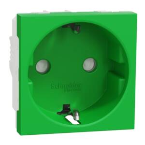 Priza Noua Unica 2P+E 16A Verde, NU303706, Schneider Electric - Schneider