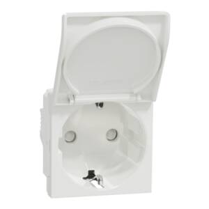 Priza Noua Unica cu Capac Obturatoare 2P+E 16A Alba, NU303718TA, Schneider
Electric - Schneider