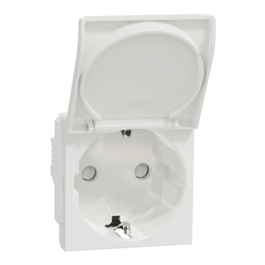 Priza Noua Unica cu Capac Obturatoare 2P+E 16A Alba, NU303718TA, Schneider
Electric - Schneider