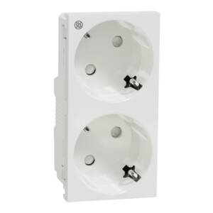 Priza Dubla Modulara Noua Unica 2P+E 16A Alb Antibacterian NU306720A, Schneider
Electric - Schneider