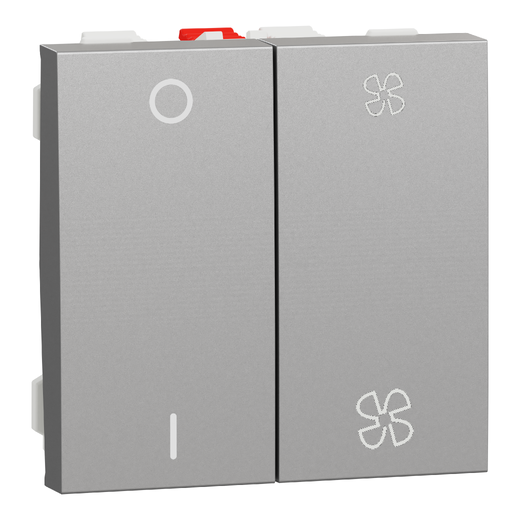 Intrerupător Ventilator + Intrerupător O/I Noua Unica 10A 2m Aluminiu ,
NU321430, Schneider Electric - Schneider