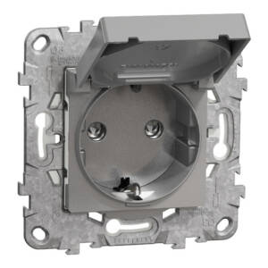 Priza Noua Unica cu Capac Obturatoare 2P+E 16A Aluminiu + Suport Fixare,
NU508230, Schneider Electric - Schneider